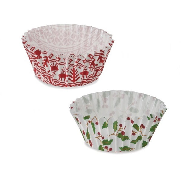 2" Ruffled Baking Cup Cake Set, Holiday