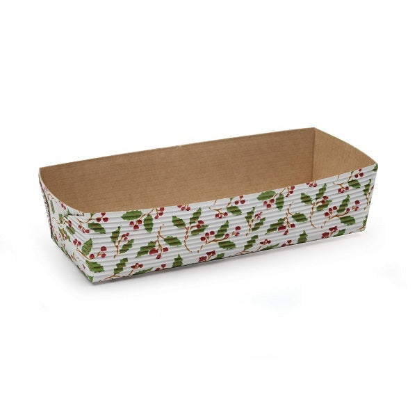 7" Rectangular Loaf Baking Pans,  Holly (Set of 25)