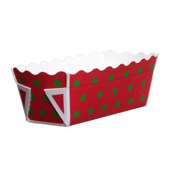 3.2" Mini Loaf, Red and Green Dot (Set of 50)