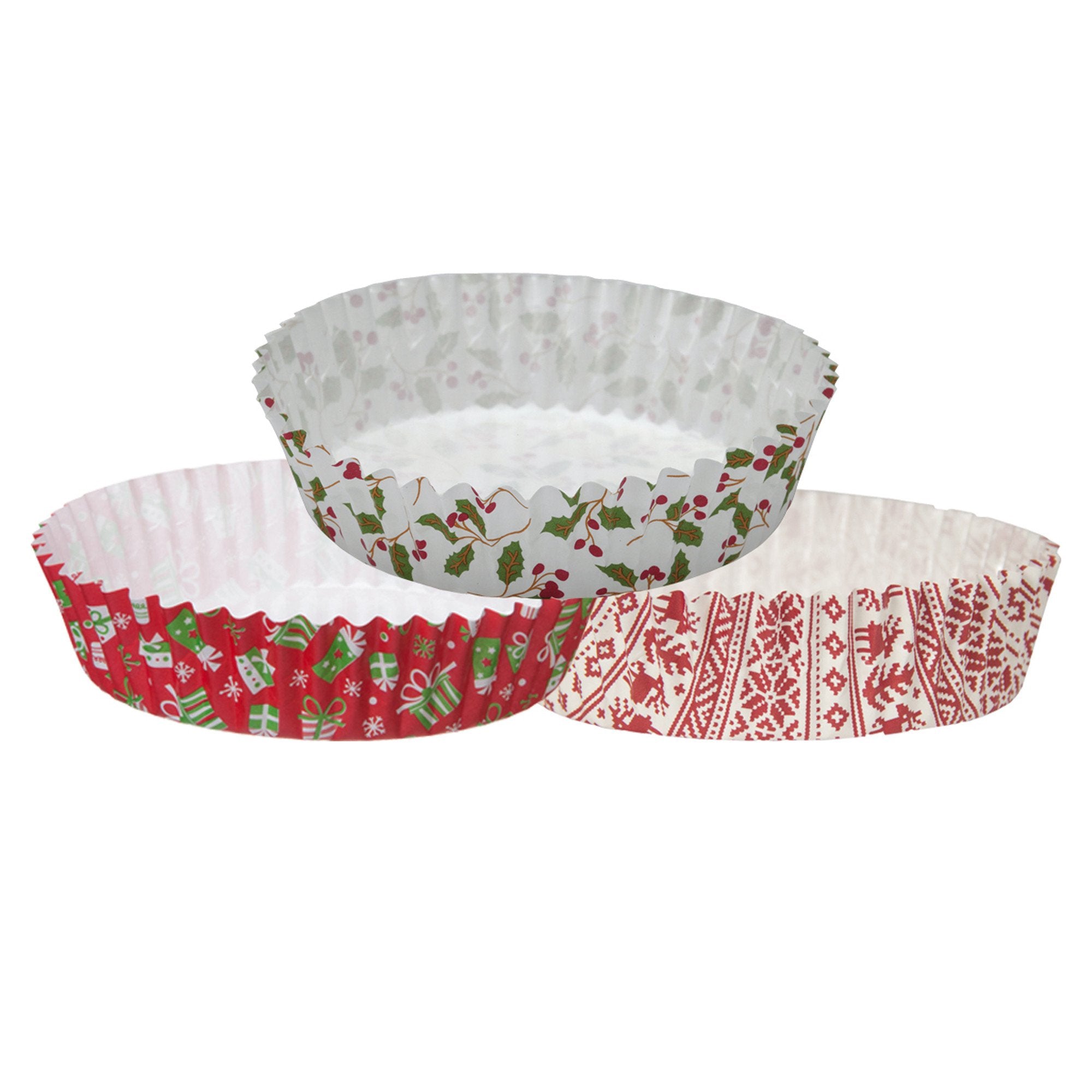 Assortment Sets, 4" Ruffled Baking Cup Set, Holiday - Welcome Home Brands