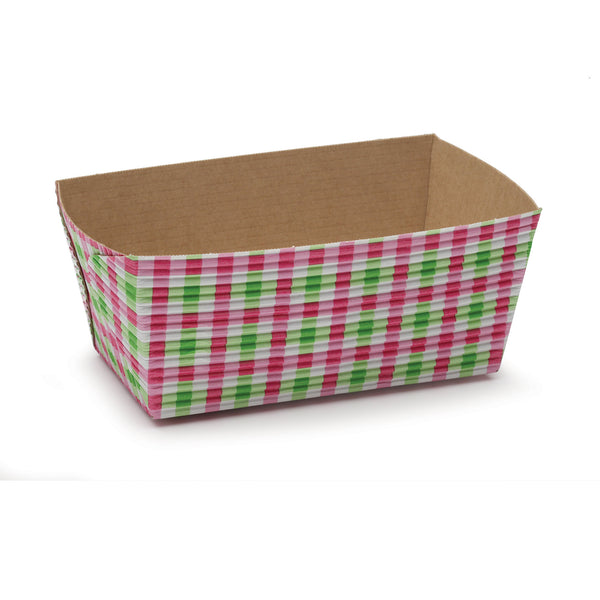 4.5" Loaf Pan Set, Pink and Green Gingham